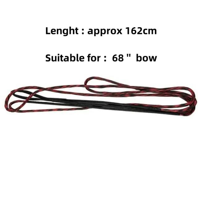Corda de Arco Recurvo Longbow 16 Fios Preto e Vermelho 44"-66"