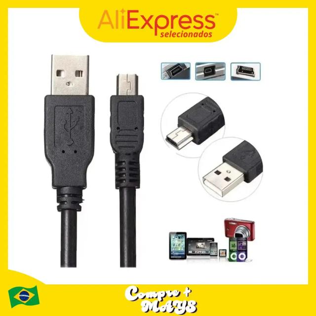 Cabo USB Mini V3 1,5m Universal para GPS, Controle PS3 e Outros Dispositivos - Praticidade e Versatilidade em Um Só Produto