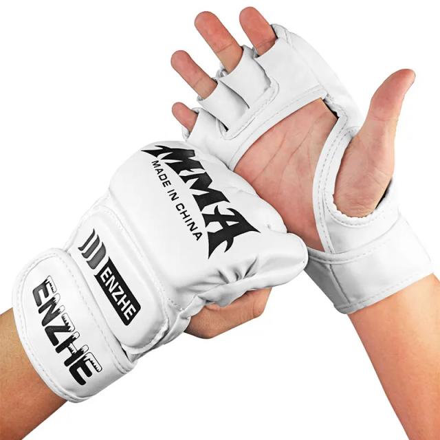 Luvas de MMA e Boxe de Alta Durabilidade Meio Dedo para Treinamento em Sanda e Taekwondo