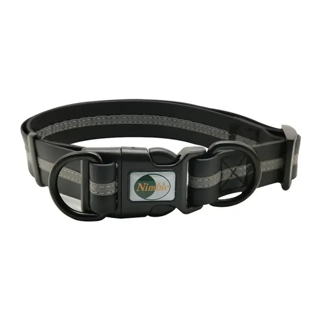 Coleira Ajustável de PVC Refletiva e à Prova d'Água para Cachorros e Gatos - Fácil de Limpar e Ideal para Filhotes e Pets de Todos os Tamanhos