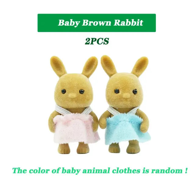 Conjunto de Brinquedos de Coelhinho da Páscoa para Bebês com Animais e Móveis para Bonecas, Figuras Colecionáveis de 4,5 cm