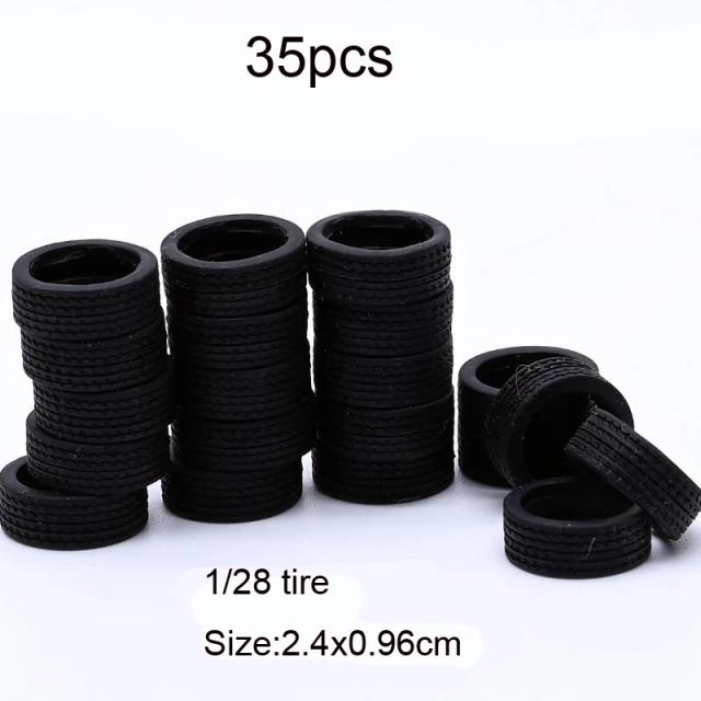 Acessórios de Cena para Modelos de Carros com Pneus e Rodas em Escalas 1/18, 1/24, 1/28, 1/32, 1/36, 1/43 e 1/64