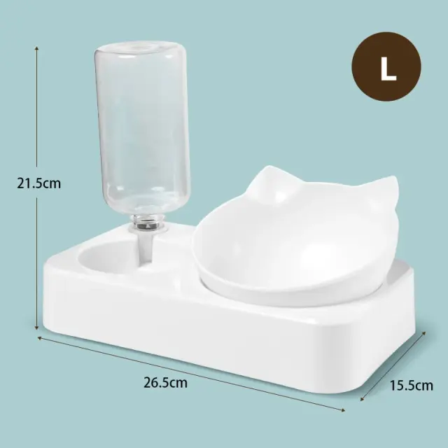 Alimentador Automático 2 em 1 para Cães e Gatos com Tigelas Removíveis de Aço Inoxidável e Distribuidor de Água
