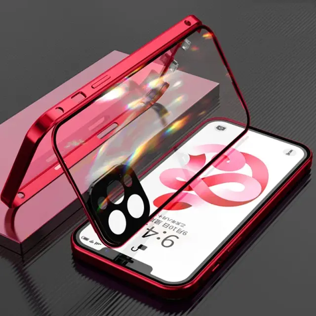 Capa Magnética Transparente 360° para iPhone 12-16 Pro Max