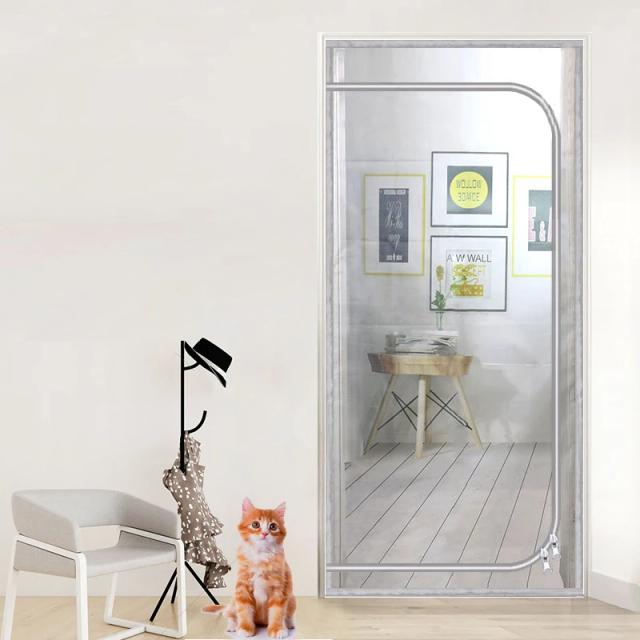 Tela Anti-Mosquito para Porta com Cortina Nano Pet, Abertura Superior e Lateral, Ideal para Sala de Estar com Animais de Estimação