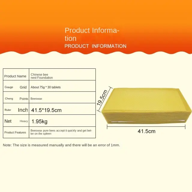 Kits DIY de 30 Folhas de Cera de Abelha para Artesanato e Vela - Fabricação Artesanal com Cera de Favo de Mel