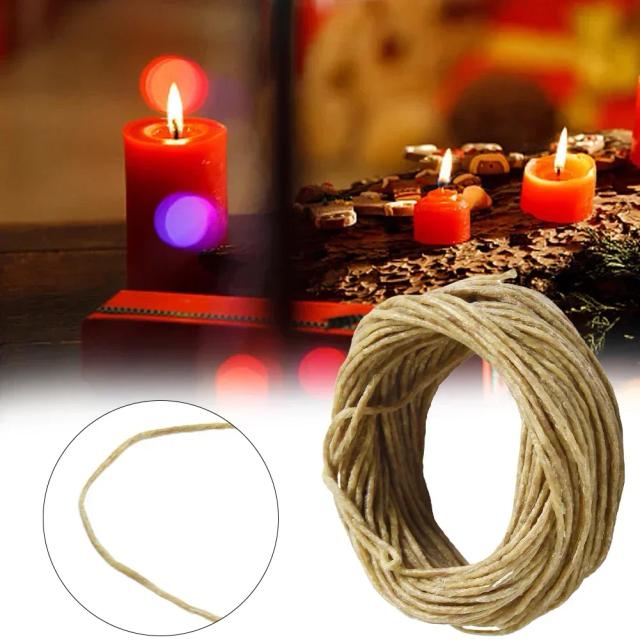 Rolo de 10m de Mechas de Cera de Abelha Natural e Cânhamo para Artesanato em Velas DIY