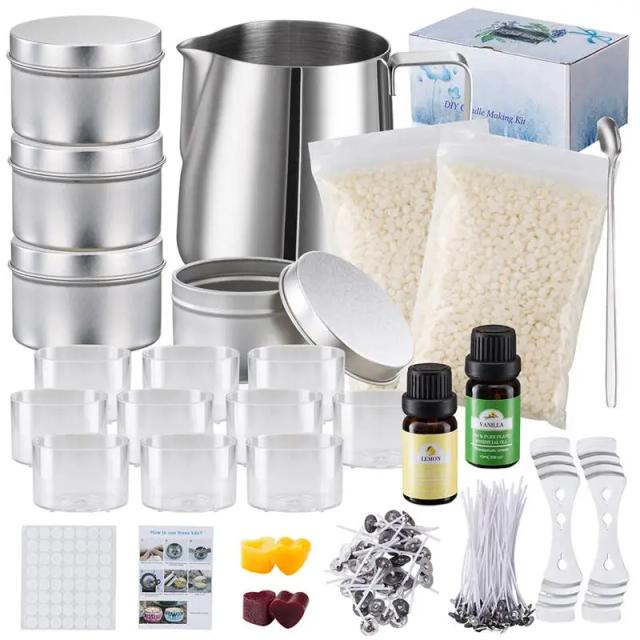Kit Completo para Fazer Velas Artesanais: Ferramentas e Suprimentos em Cera de Abelha para Decoração de Casamentos e Aniversários
