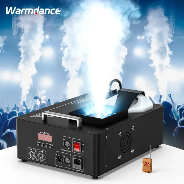 Máquina de Fumaça LED RGB 1500W com Controle Remoto e Efeitos Coloridos para Festas, Casamentos e Shows