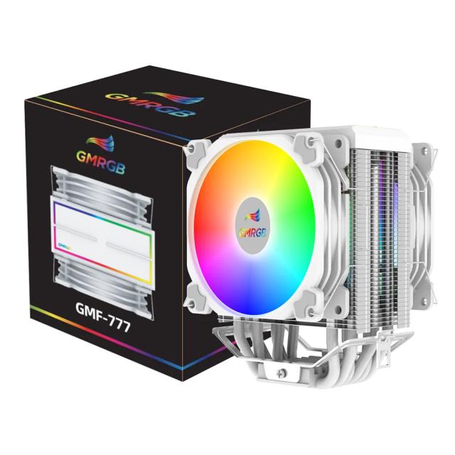 Ventilador GMRGB-RGB para CPU: Dissipador de Calor Silencioso com Controle PWM, Compatível com Intel LGA 1700, 1200, 115X e AM4, na Cor Branca CR1400