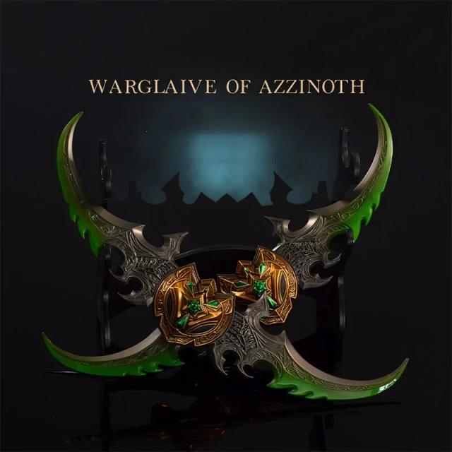 Modelo de Arma de Azzinoth - Brinquedo Metal para Artesanato de Espadas com Estandes, 22cm, Ideal para Presentes Colecionáveis e Enfeites