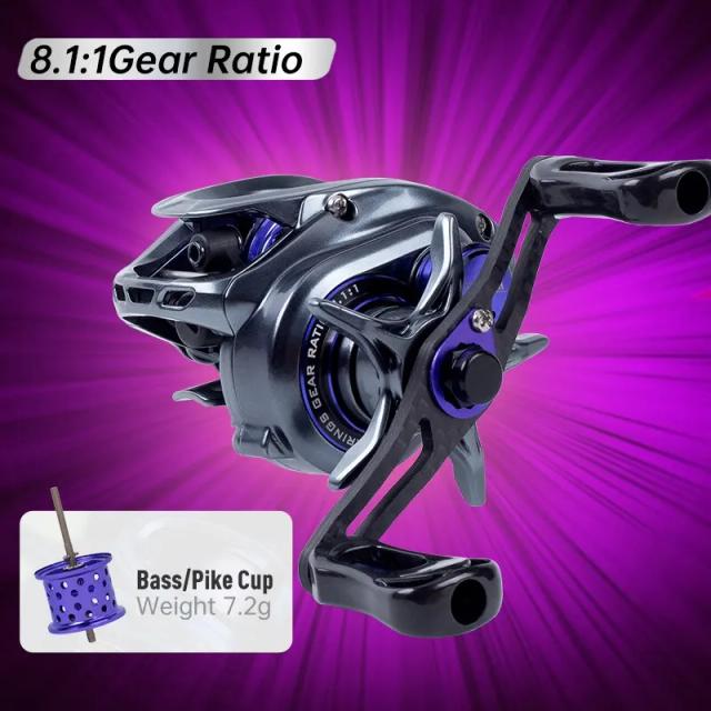 Reino Carretel Baitcasting 135g Ultra Leve 7.1:1 8.1:1 4kg Micro Monstro