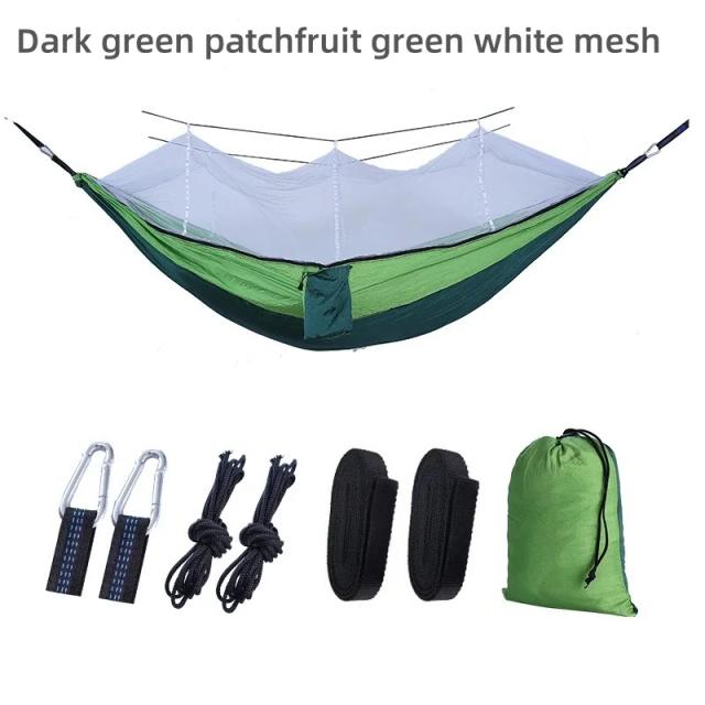 Cama Rede paraquedas com Mosquiteiro em Nylon para Acampamento - Oferta Especial