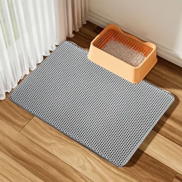 Esteira Antideslizante e Resistência à Areia para Caixa de Areia de Gatos - Dupla Camada, 70x120cm