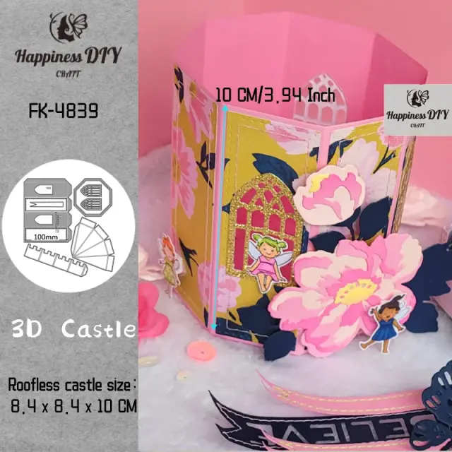 Castelo 3D em Metal para Corte: Morre para Scrapbooking e Artesanato em Papel em 2024