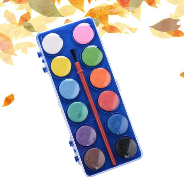 Kit de Pintura em Aquarela Compacto para Estudantes - 12 Cores Vibrantes