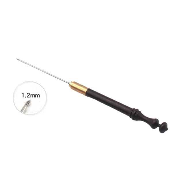 Conjunto de Ganchos de Bordado em Crochet com Cabos de Madeira para Costura e Beading - 0.6mm, 0.8mm, 1.0mm e 1.2mm