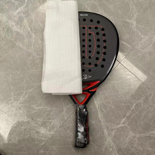 Raquete de Tênis Pala Padel em Fibra de Carbono com Face Suave e EVA - Equipamento Esportivo para Atividades ao Ar Livre