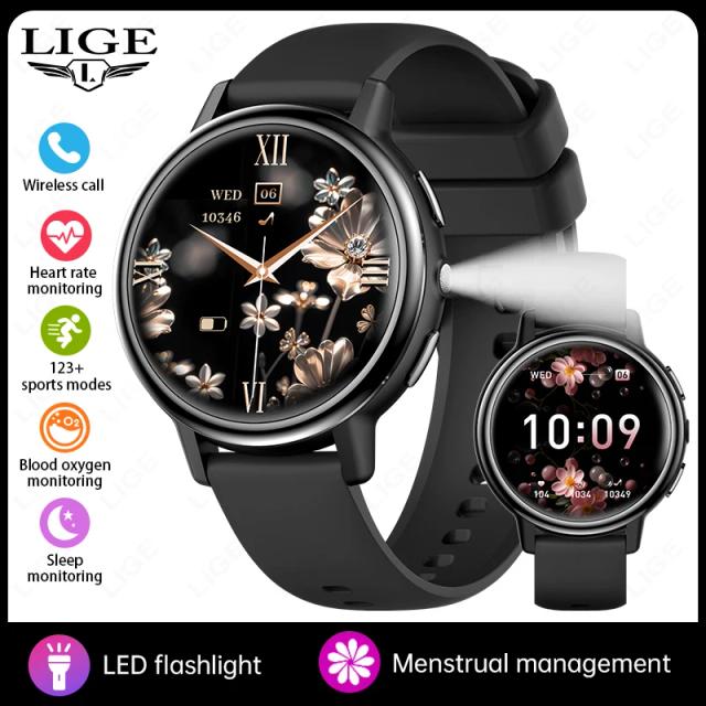 Lige Smartwatch Bluetooth 5.3 Monitor de Saúde Tela IPS 1.26" HD