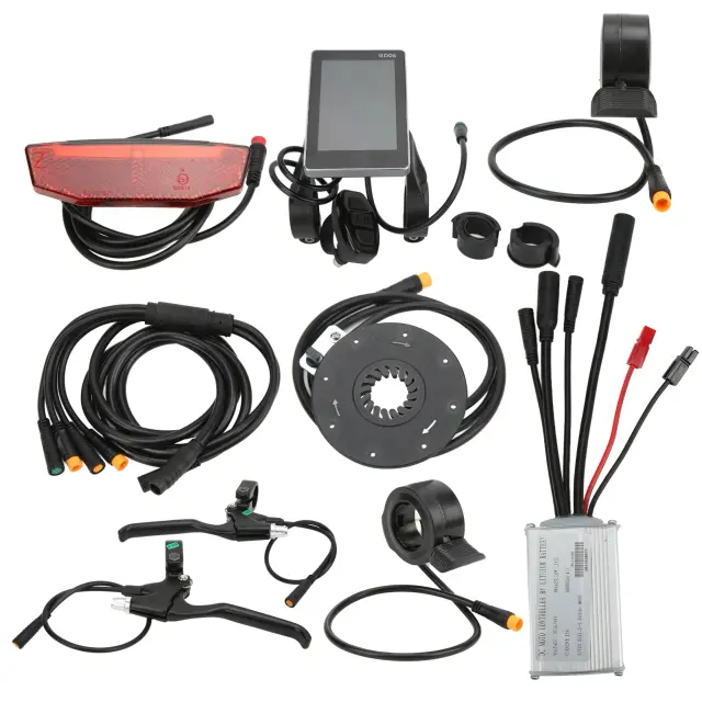 Kit Controlador Bicicleta Elétrica GD06 15A 36V/48V 250W Painel Acelerador Freio