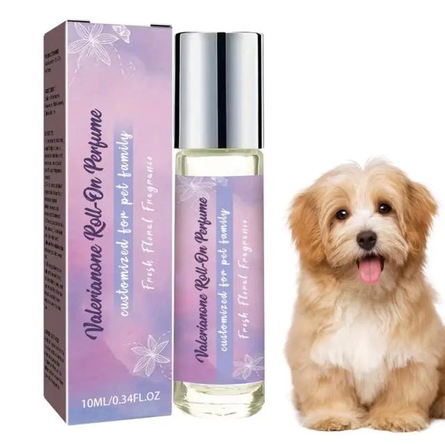 Perfume Natural para Cães com Grânulos de Rolamento, Spray Calmante e Condicionador de Pele