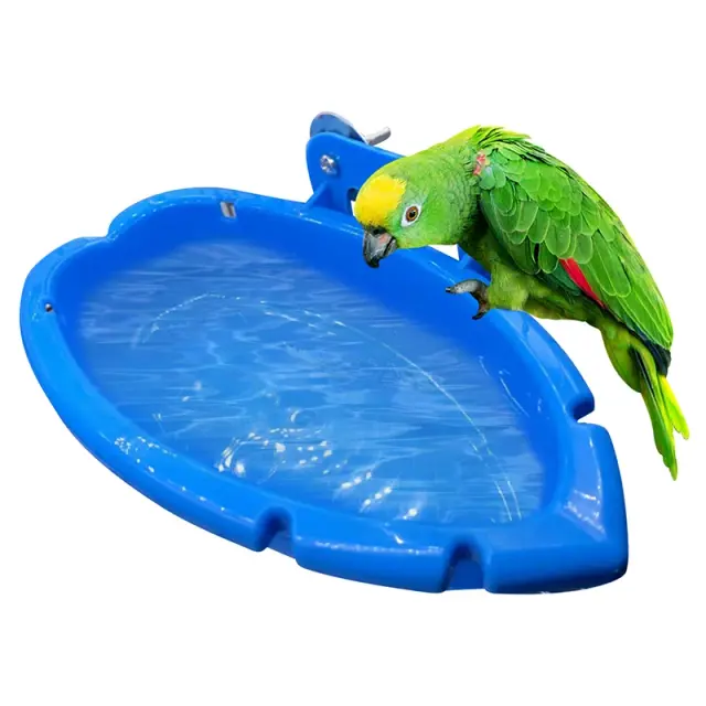 Bandeja Multifuncional Azul para Papagaio - Banheira e Brinquedo Interativo