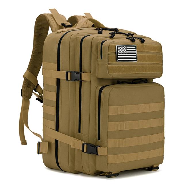 Mochila Tática Militar 45L - Saco de Assalto À Prova d'Água para Atividades ao Ar Livre, Escalada e Trekking