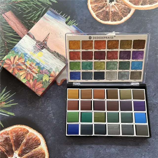 Kit de Aquarela Profissional com 24 Cores - Perfeito para Estudantes e Projetos de Arte Escolar