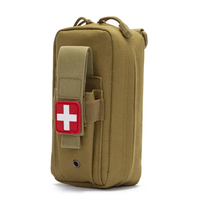 Kit de Primeiros Socorros Tático para Aventura ao Ar Livre com Tesoura, Torniquete e Bolsa de Cintura EDC
