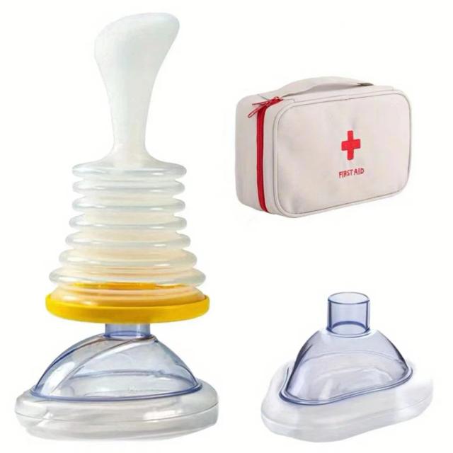 Kit Completo de Primeiros Socorros para Crianças e Adultos com Aparelho de Sucção e Saco de Resgate