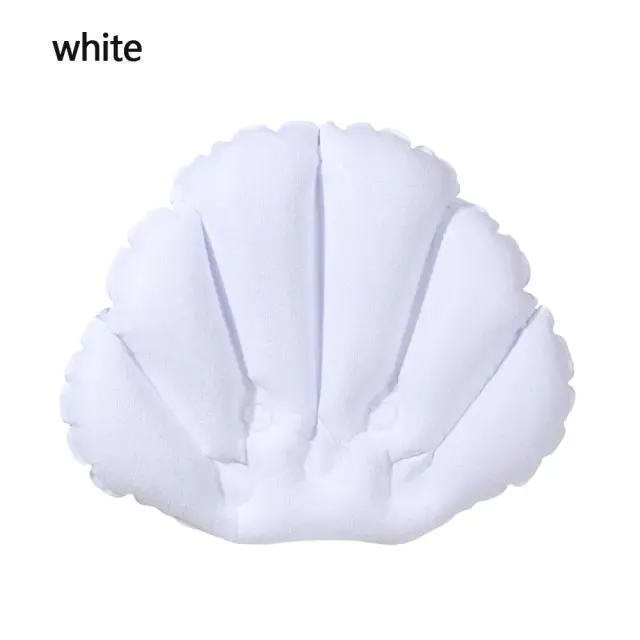 Travesseiro Inflável de Banho em Forma de Ventilador com Ventosas para Suporte Suave do Pescoço - Acessório de Spa para Banheira 1Pc