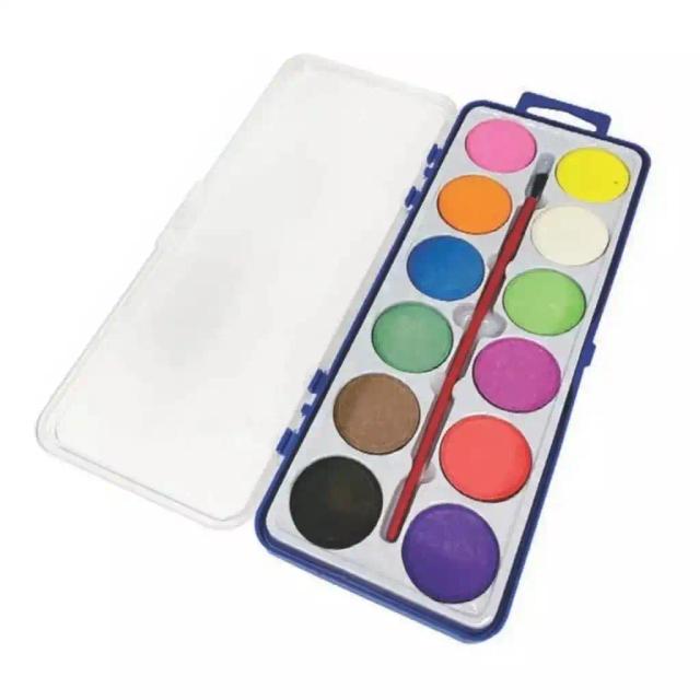 Kit de Aquarela com 12 Cores Vibrantes e 1 Pincel para Arte Criativa