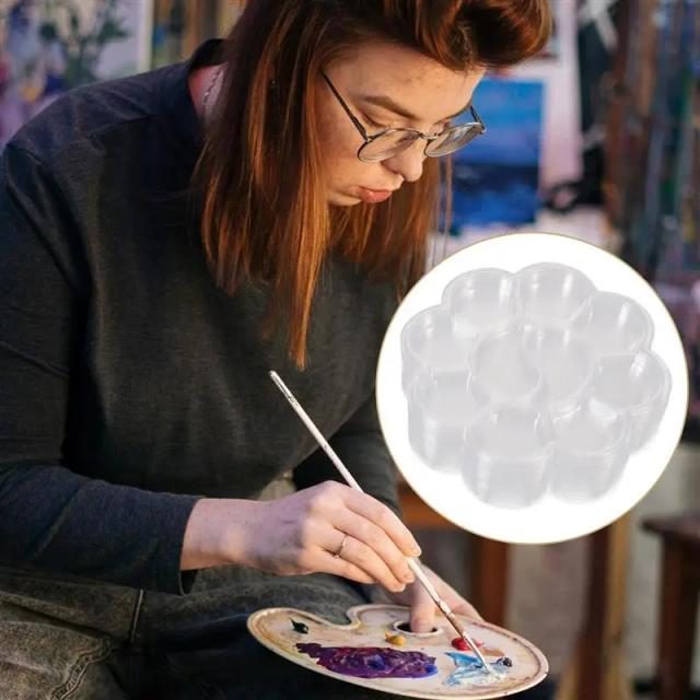 Kit de 50 Peças de Paletas Descartáveis para Mistura de Cores em Pintura Aquarela e Óleo