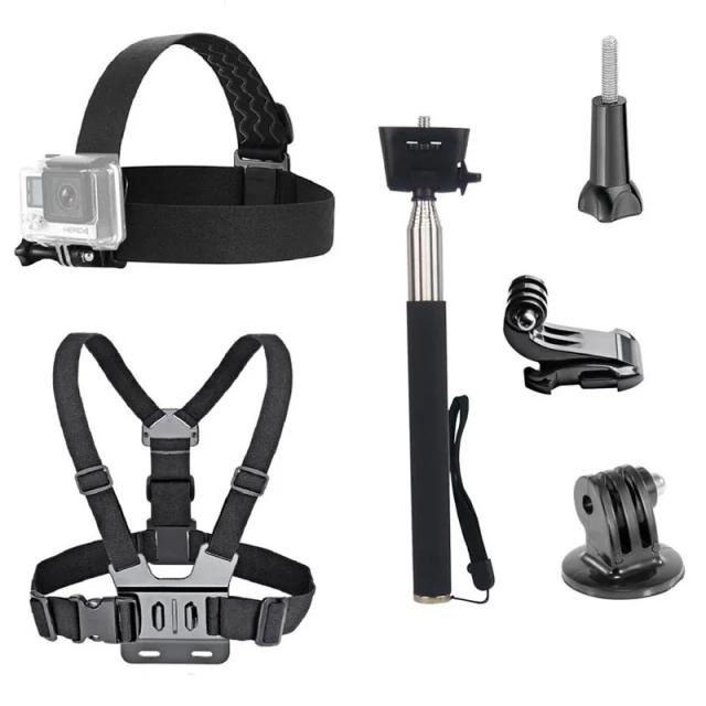 Acessórios Premium para Montagem de Alça de Cabeça e Arnês de Peito para GoPro Hero 11 a 4 e AKASO EK7000