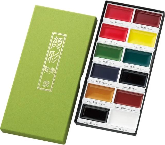 Kuretake Conjunto Profissional de Tinta Aquarela Japonesa para Artistas e Artesãos com Certificação AP - Disponível em 12, 36 e 48 Cores