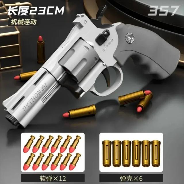 Pistola de Brinquedo ZP5 357 com Tiro Contínuo - Revolver CS Macio, Presente Ideal para Crianças e Adultos