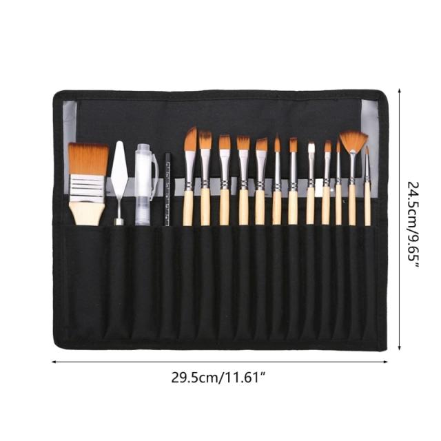 Kit Profissional de 24 Peças de Pincéis para Pintura: Aquarela, Óleo e Miniaturas para Iniciantes e Artistas