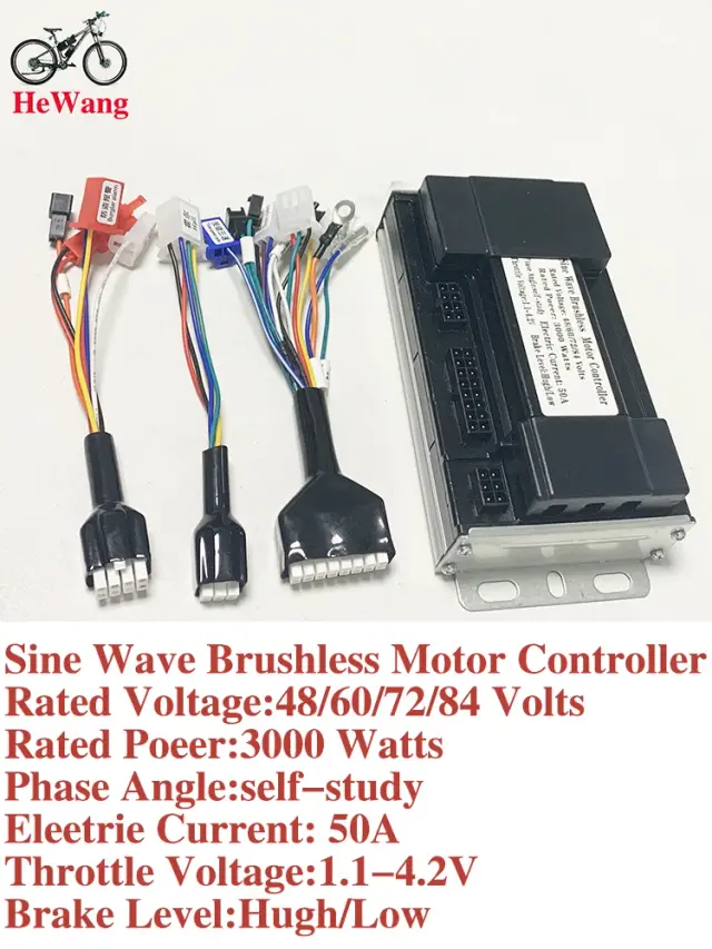 Controlador de Onda Senoidal 3 Modos 48V-84V 1500W-3000W para E-bike e E-scooter
