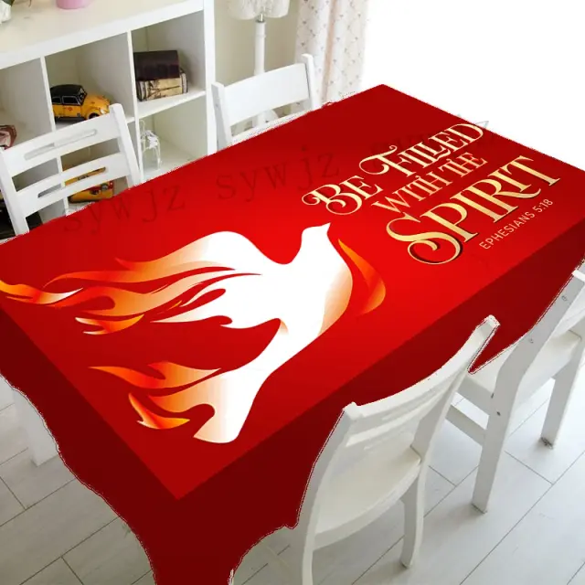 Toalhas de Mesa de Pentecostes: Decoração Resistente a Manchas para Festas na Casa, Cozinha e Restaurantes