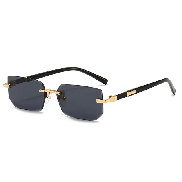 Óculos de sol sem aro retângulo moda popular feminino masculino tons pequenos quadrados óculos de sol para feminino masculino verão viajar oculos