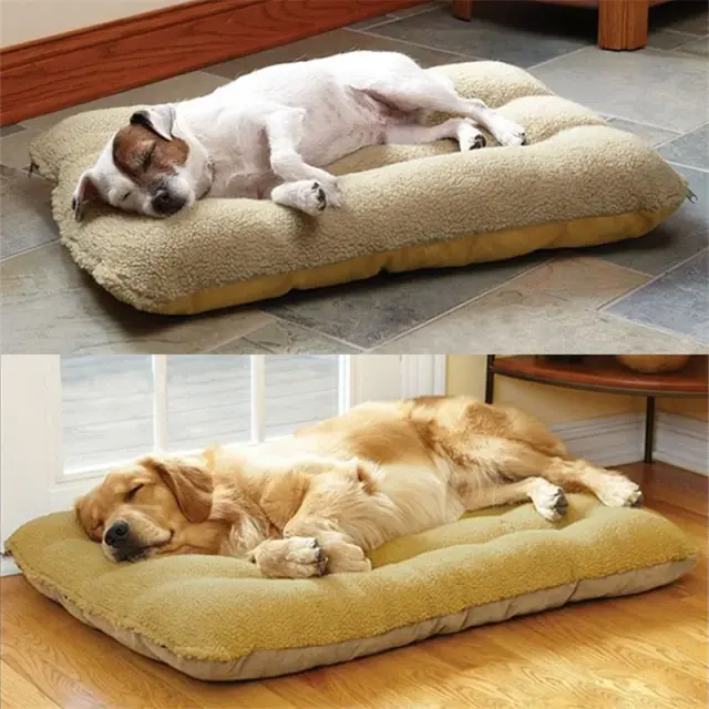 Cama Lavável para Cães Grandes e Gatos com Tapetes Macios e Colchão Duplo Lado e Cobertor de Almofada