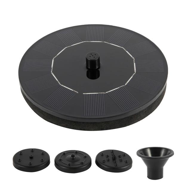 Fonte de Água Solar Flutuante com Painel Solar para Banhos de Pássaros, Decoração de Lago e Jardim ao Ar Livre com 4 Bicos