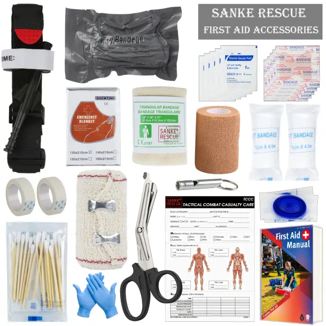 Conjunto Completo de Acessórios de Primeiros Socorros Militares para Camping e Aventuras ao Ar Livre