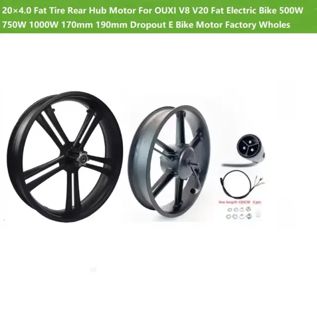 Motor de Cubo Traseiro OUXI V8 V20 Fat Tire 20x4.0 500W-1000W 170mm-190mm