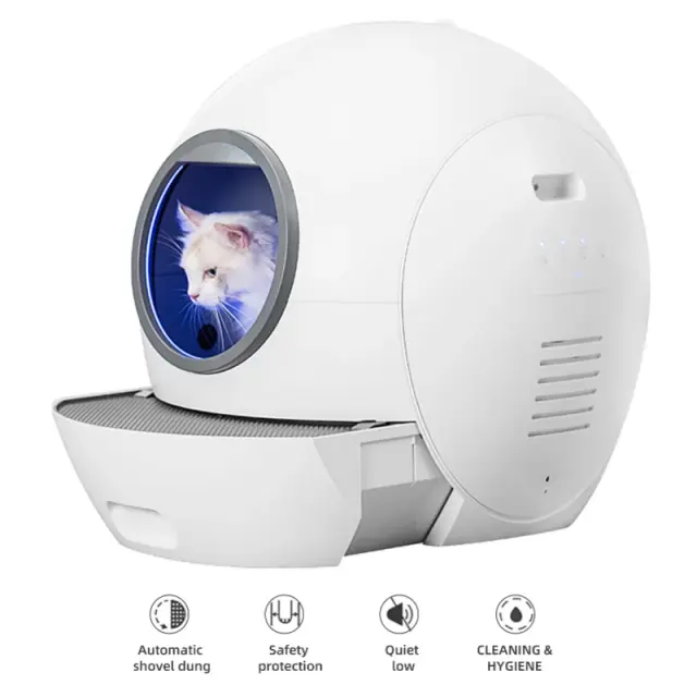 Caixa de Areia para Gatos com Wi-Fi Automático, Grande e Totalmente Fechada, Ideal para Banheiro e Anti-respingo