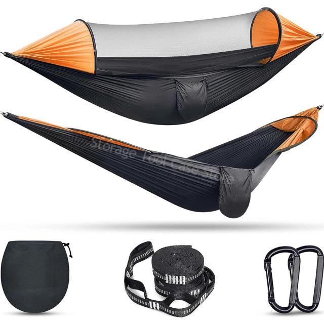 Cama de Suspensão Portátil com Mosquiteiro: Rede de Dormir Leve para Camping e Aventura ao Ar Livre